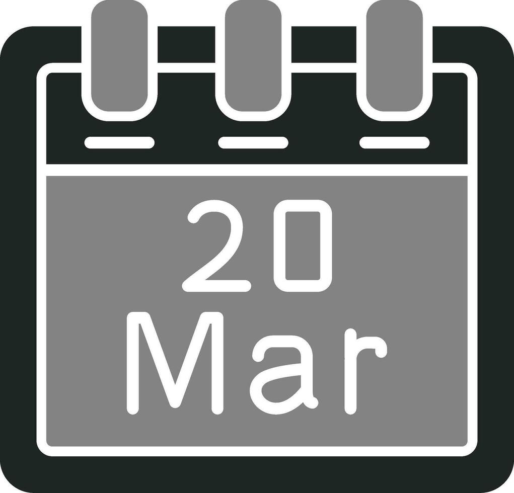 March 20 Vector Icon