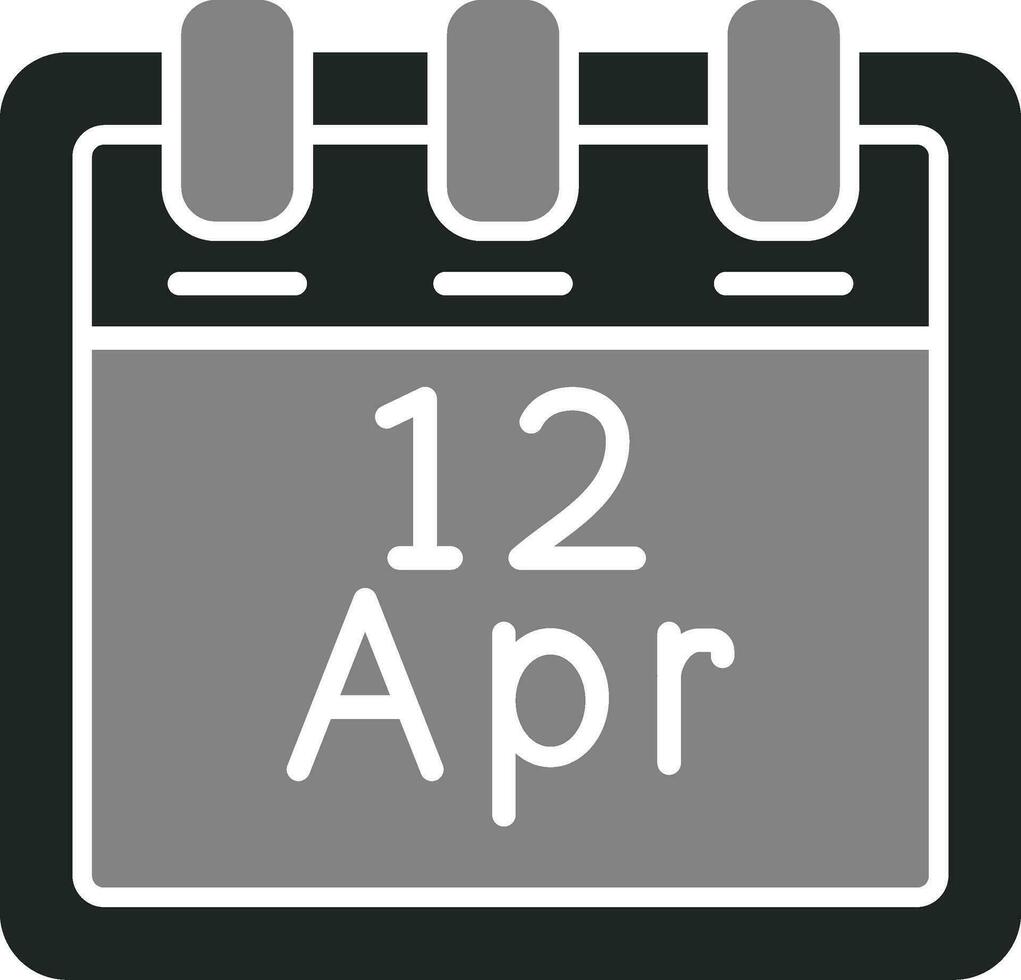 abril 12 vector icono
