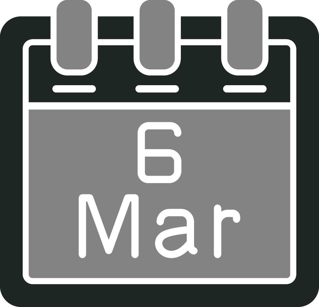 March 6 Vector Icon