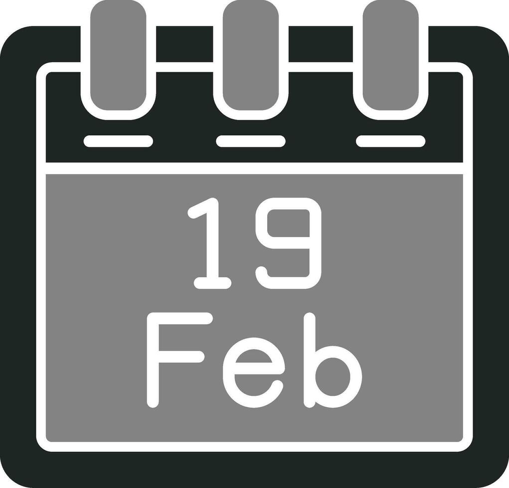 February 19 Vector Icon