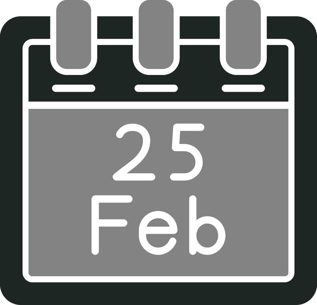 February 25 Vector Icon
