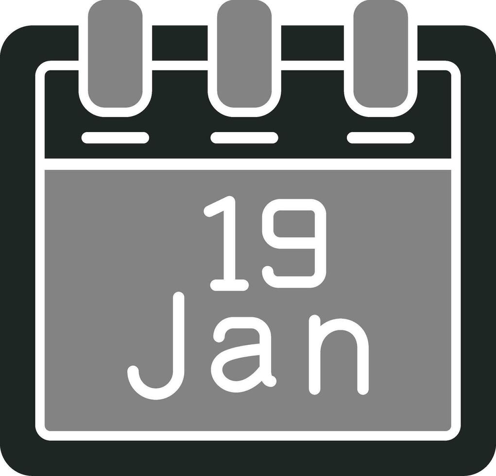 enero 19 vector icono