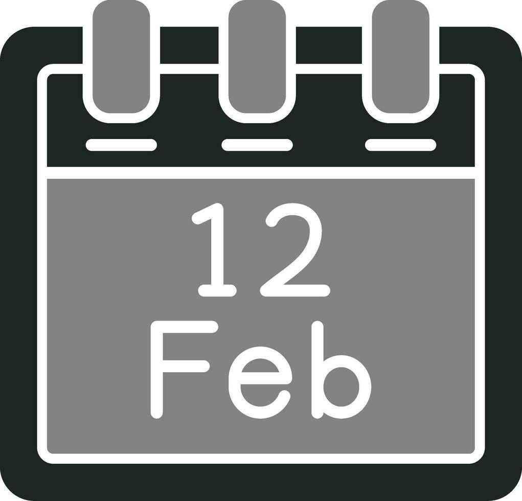 February 12 Vector Icon