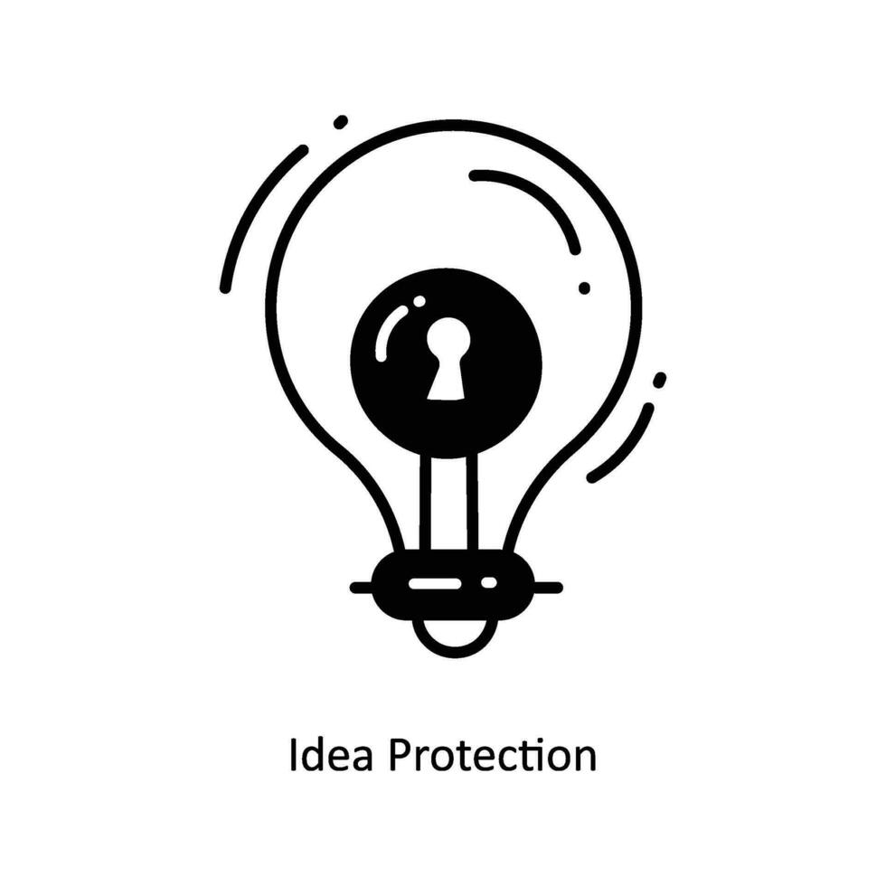 Idea Protection doodle Icon Design illustration. Startup Symbol on White background EPS 10 File vector