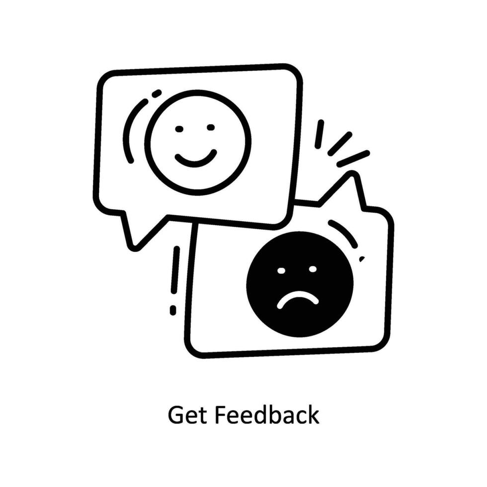 Get Feedback doodle Icon Design illustration. Startup Symbol on White background EPS 10 File vector