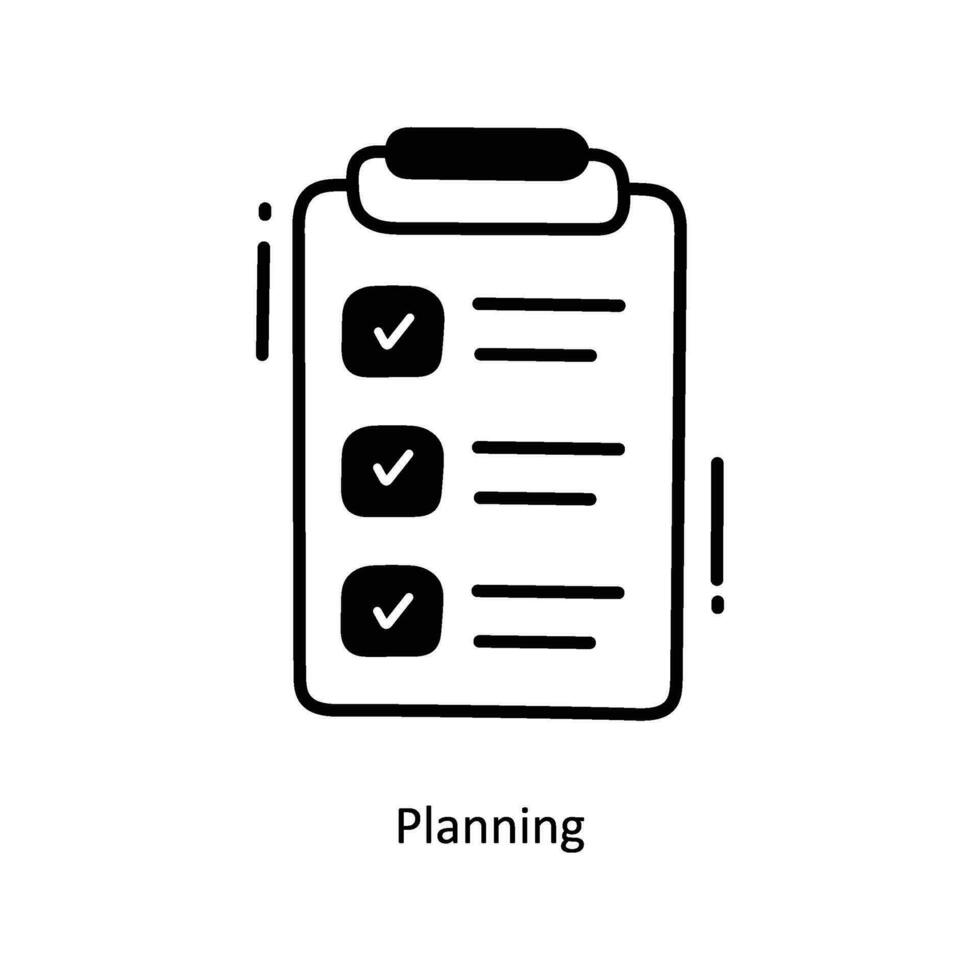 Planning doodle Icon Design illustration. Startup Symbol on White background EPS 10 File vector