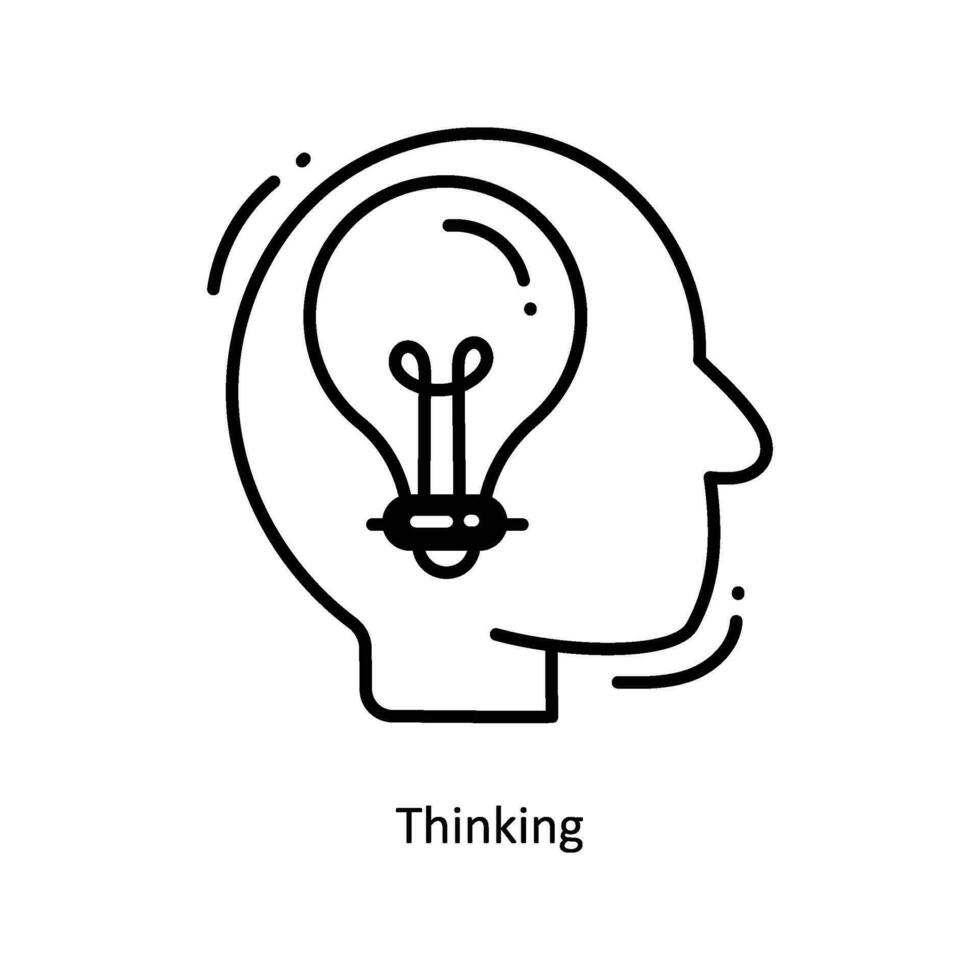 Thinking doodle Icon Design illustration. Startup Symbol on White background EPS 10 File vector