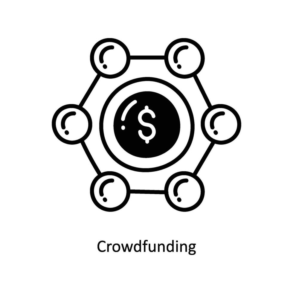 Crowd funding doodle Icon Design illustration. Startup Symbol on White background EPS 10 File vector