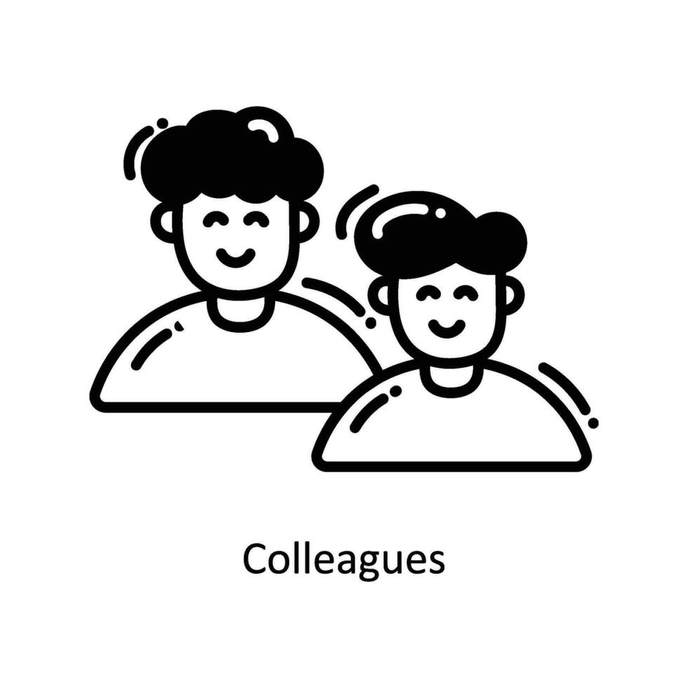 Colleagues doodle Icon Design illustration. Startup Symbol on White background EPS 10 File vector