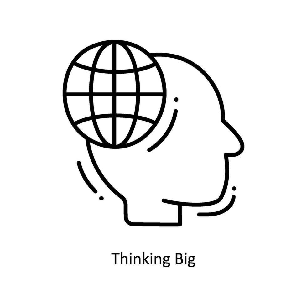 Thinking Big doodle Icon Design illustration. Startup Symbol on White background EPS 10 File vector