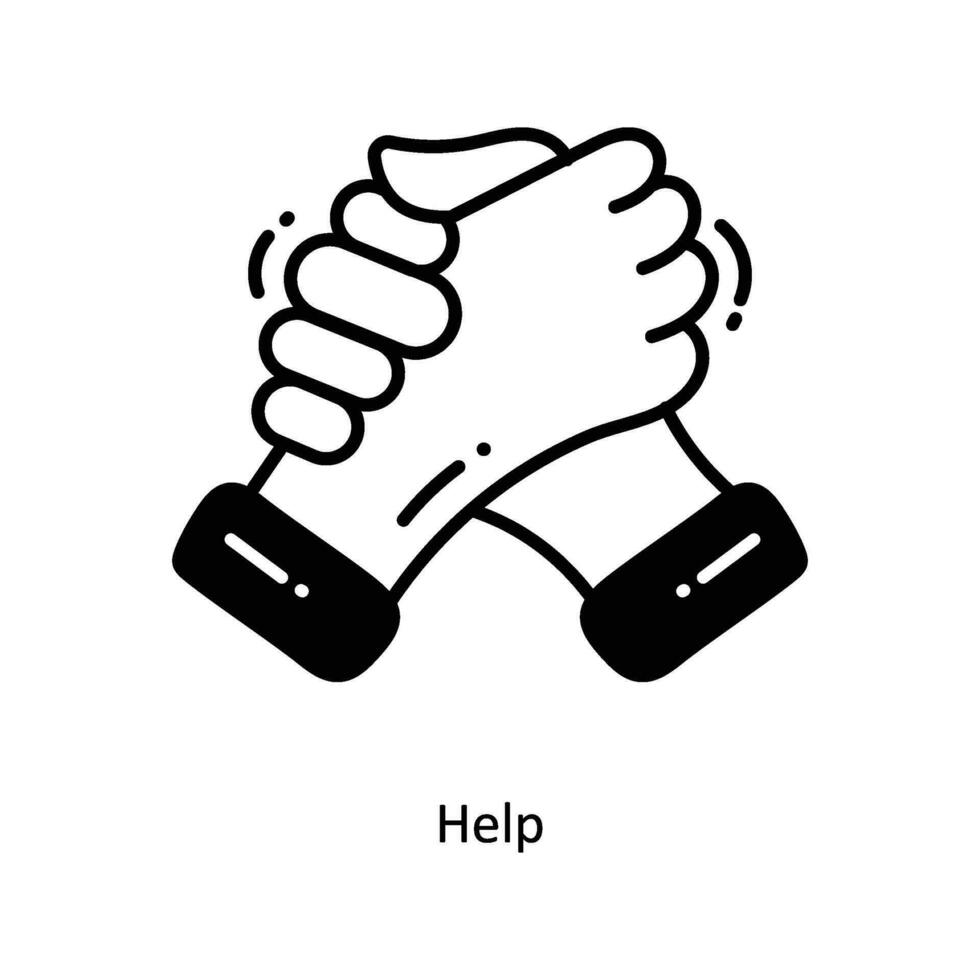 Help doodle Icon Design illustration. Startup Symbol on White background EPS 10 File vector