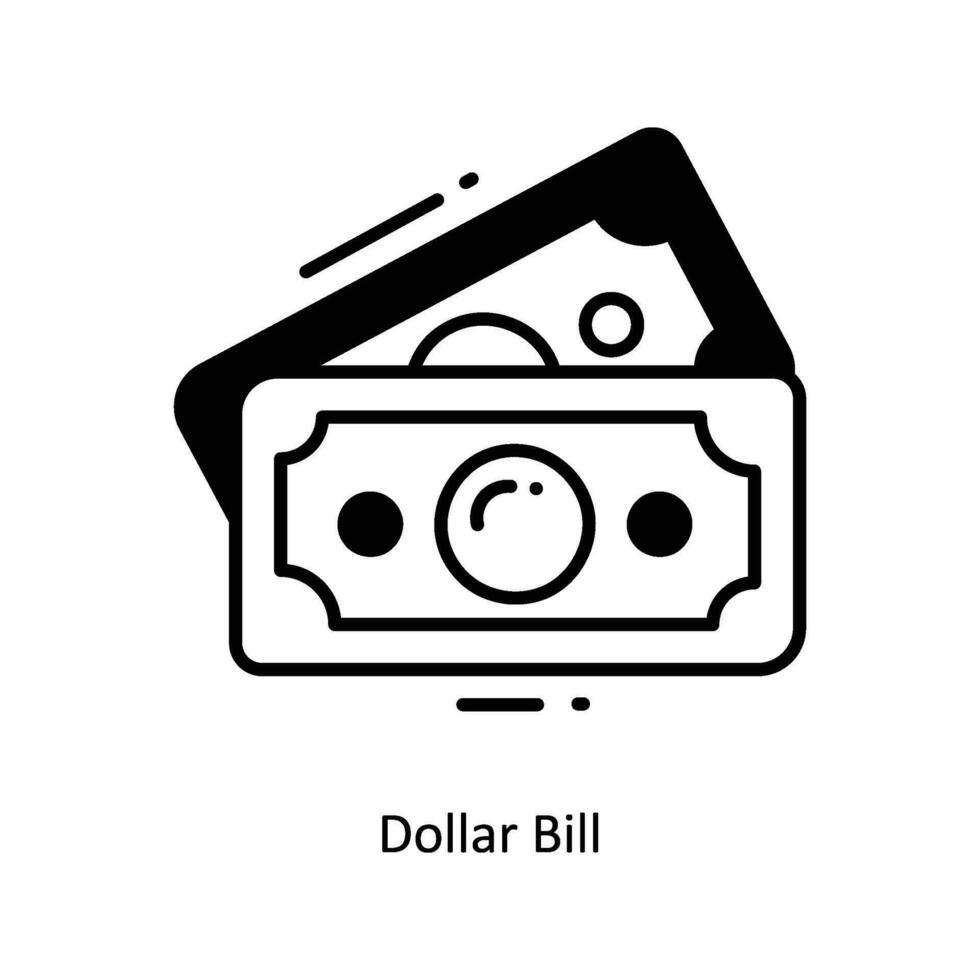 Dollar Bill doodle Icon Design illustration. Startup Symbol on White background EPS 10 File vector