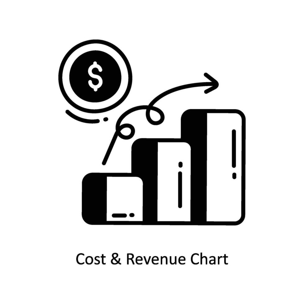 Cost and  Revenue Chart doodle Icon Design illustration. Startup Symbol on White background EPS 10 File vector
