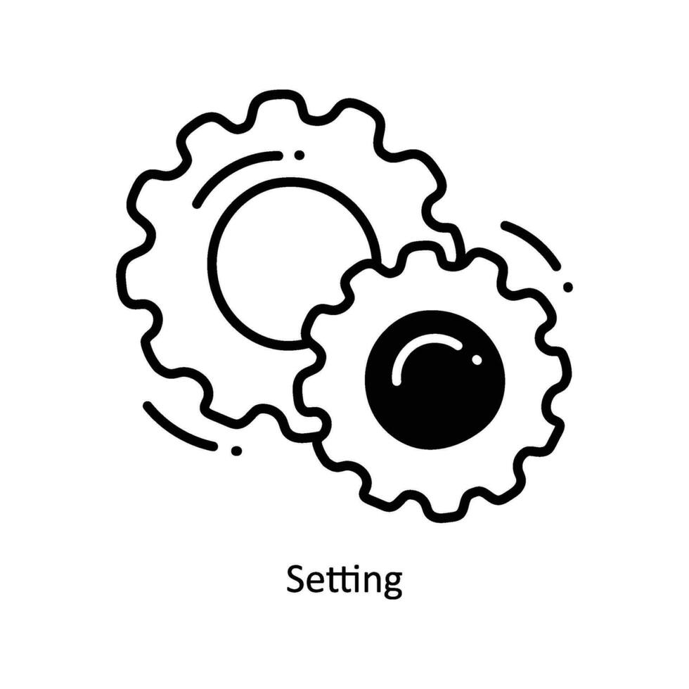 Setting doodle Icon Design illustration. Startup Symbol on White background EPS 10 File vector