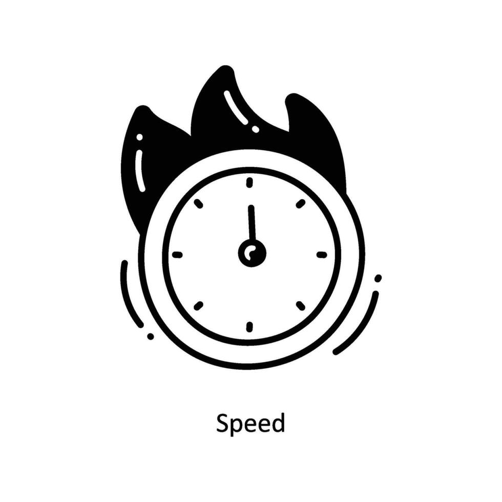 Speed doodle Icon Design illustration. Startup Symbol on White background EPS 10 File vector