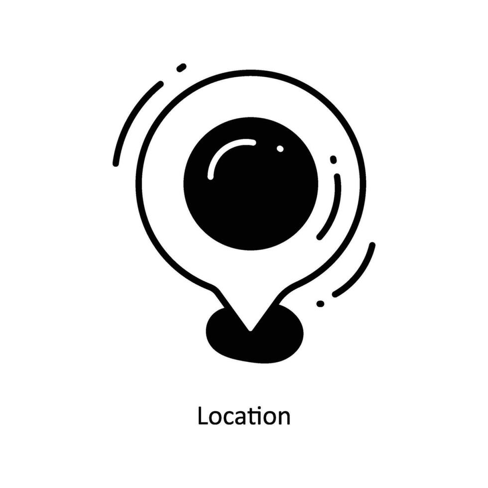 Location doodle Icon Design illustration. Startup Symbol on White background EPS 10 File vector