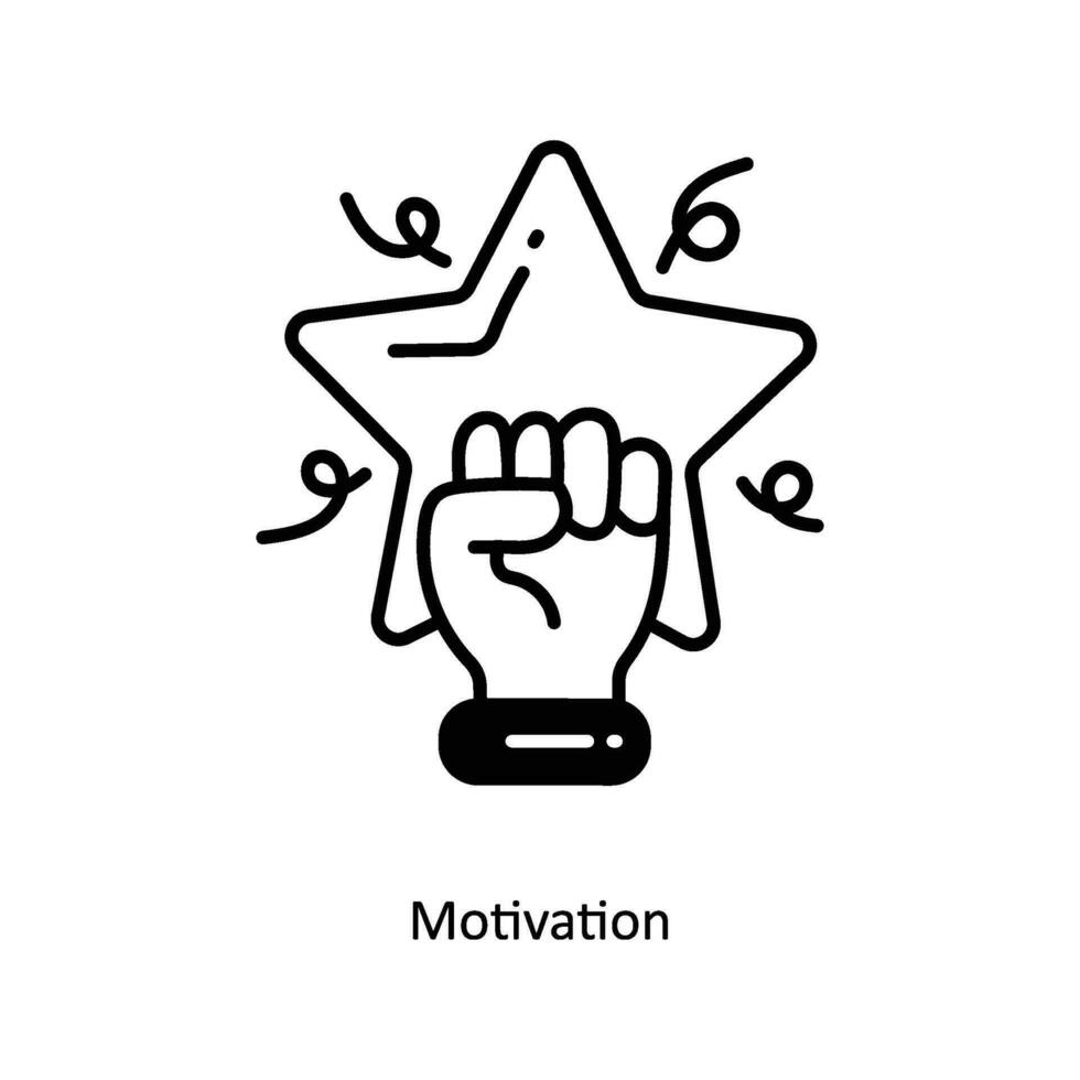 Motivation doodle Icon Design illustration. Startup Symbol on White background EPS 10 File vector