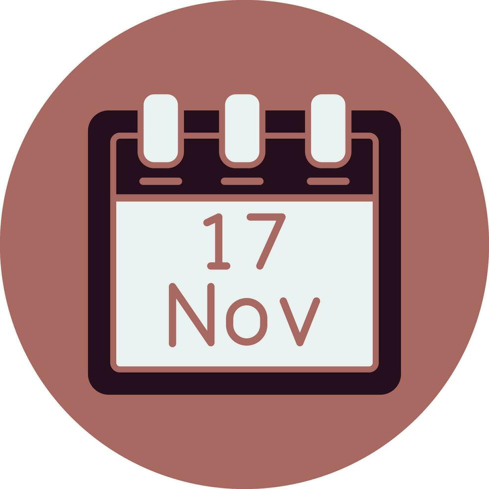 noviembre 17 vector icono