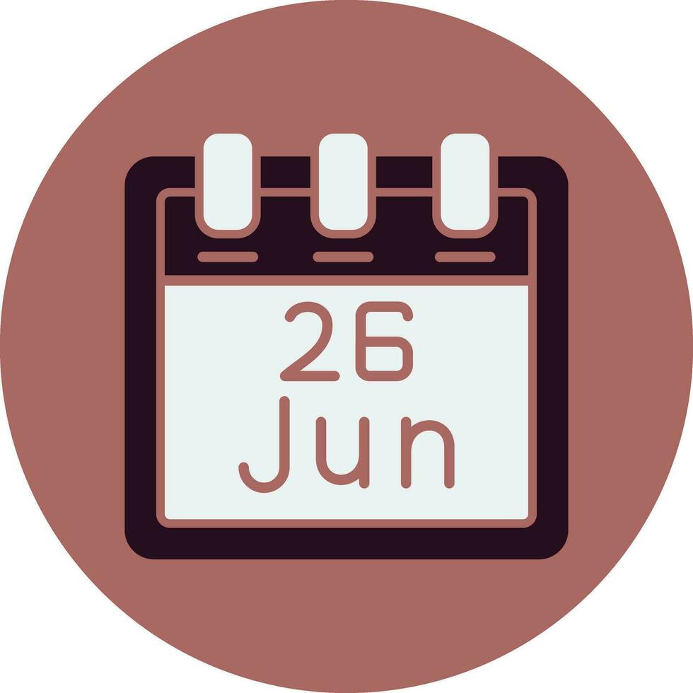 June 26 Vector Icon