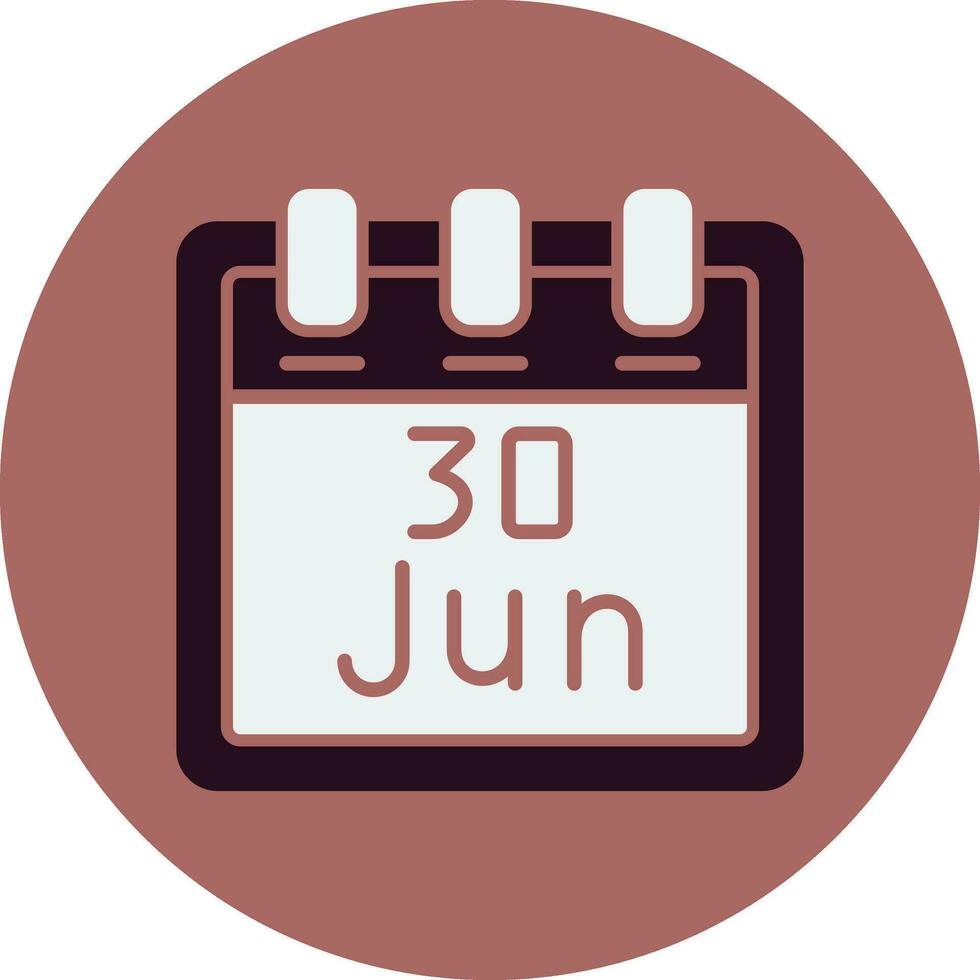 junio 30 vector icono