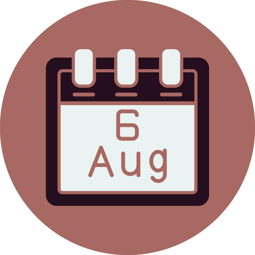 August 6 Vector Icon