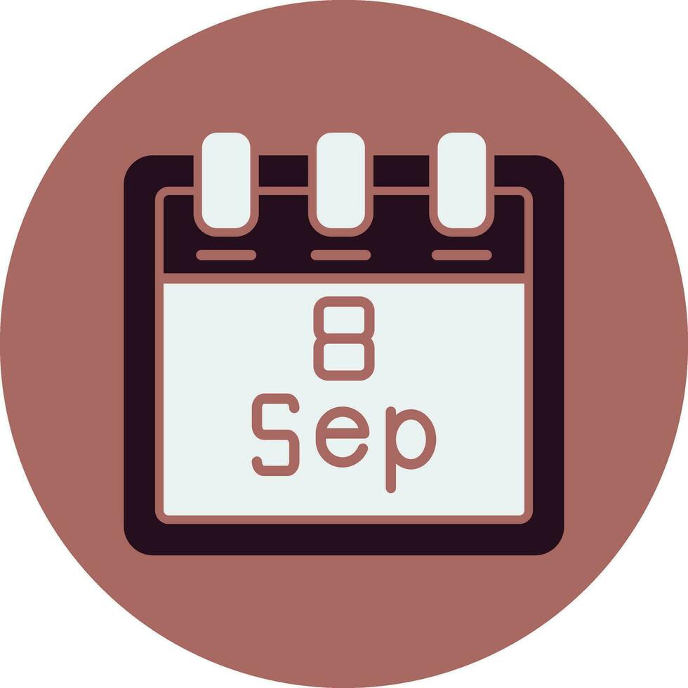 septiembre 8 vector icono