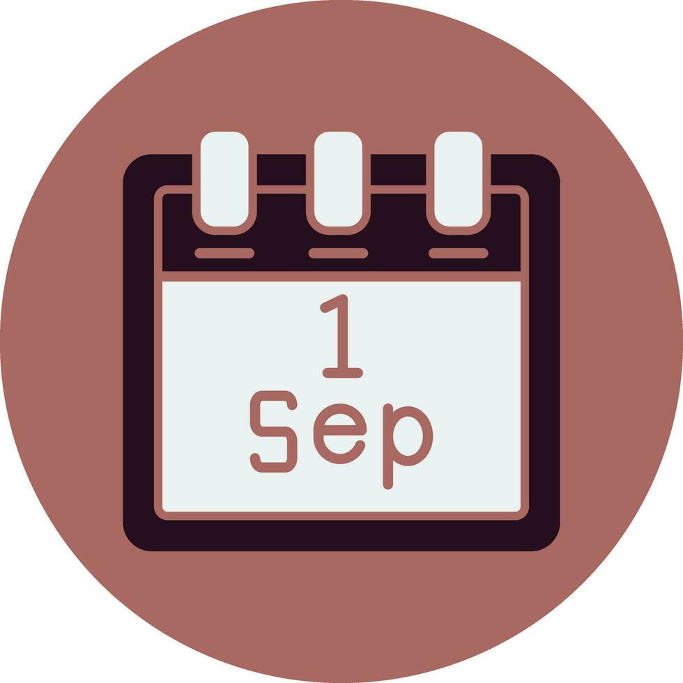 septiembre 1 vector icono