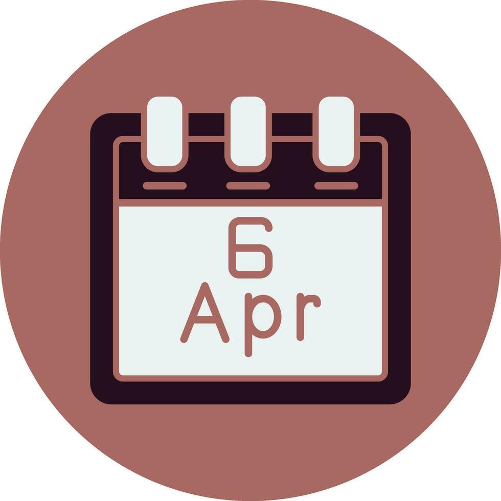 April 6 Vector Icon