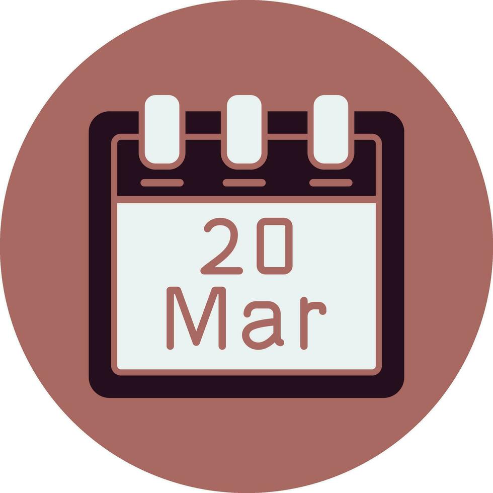 March 20 Vector Icon