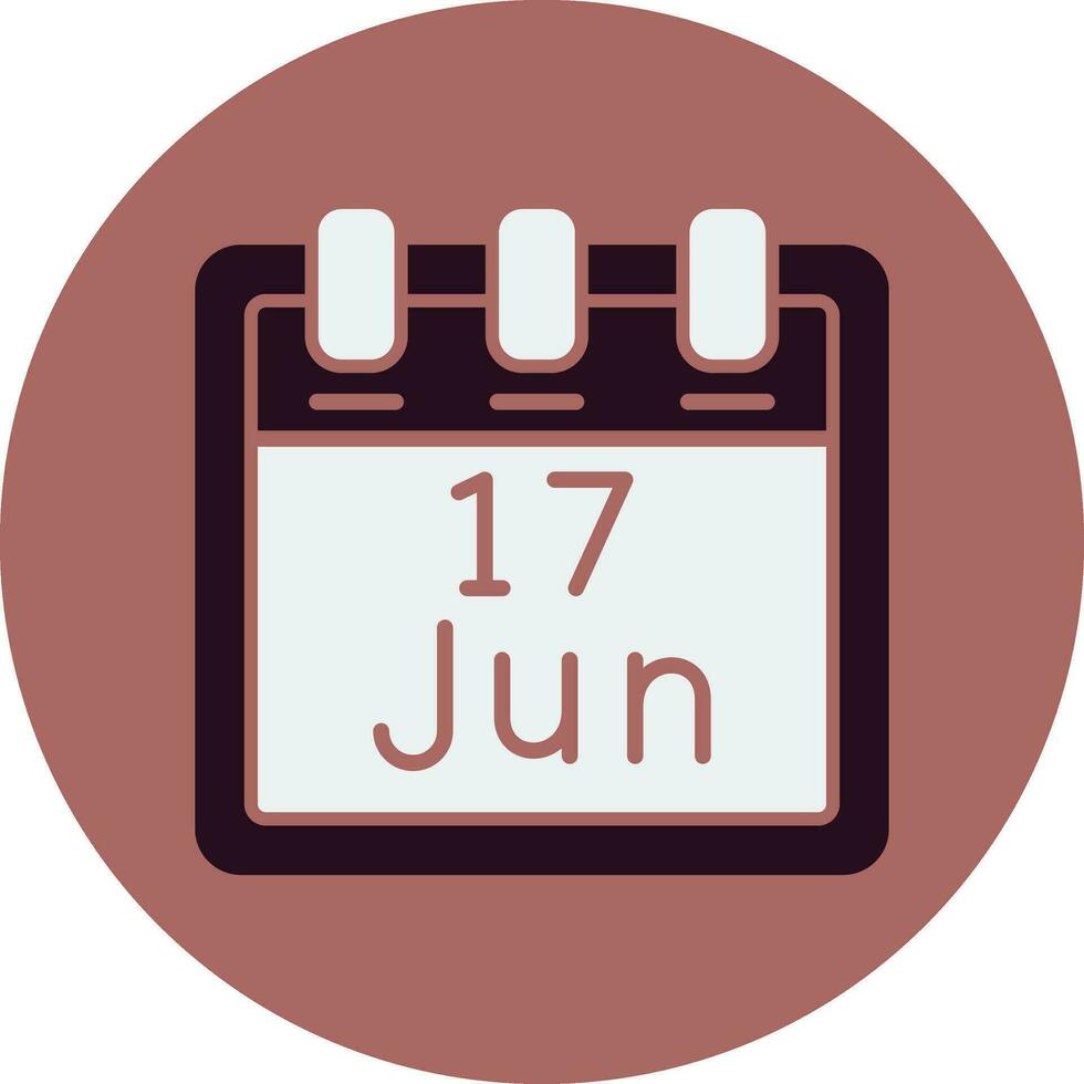 junio 17 vector icono