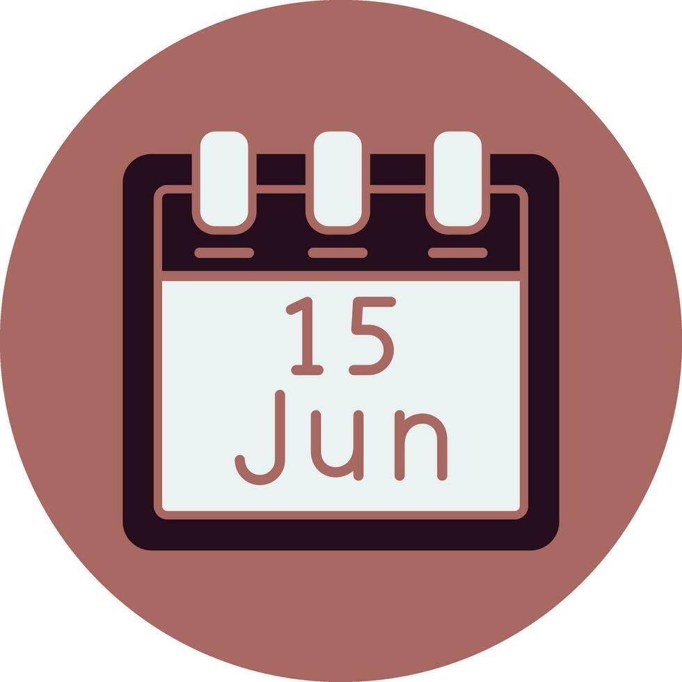 junio 15 vector icono