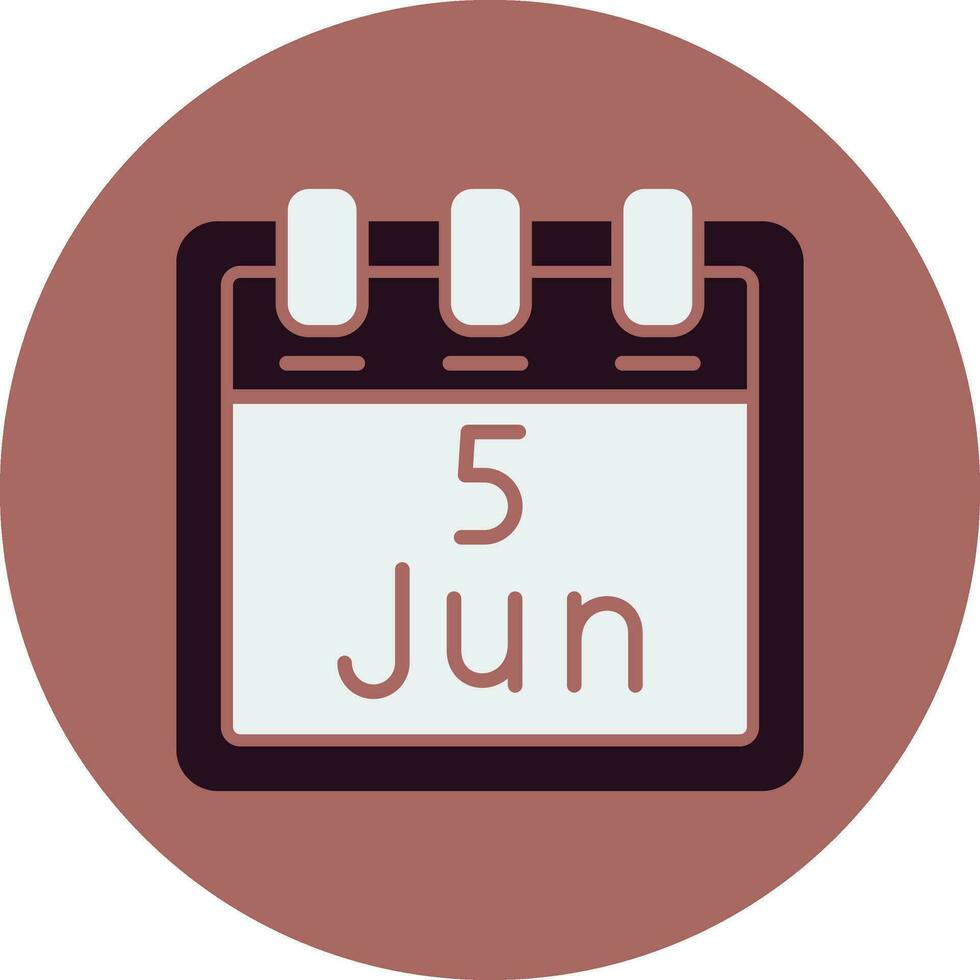 junio 5 5 vector icono