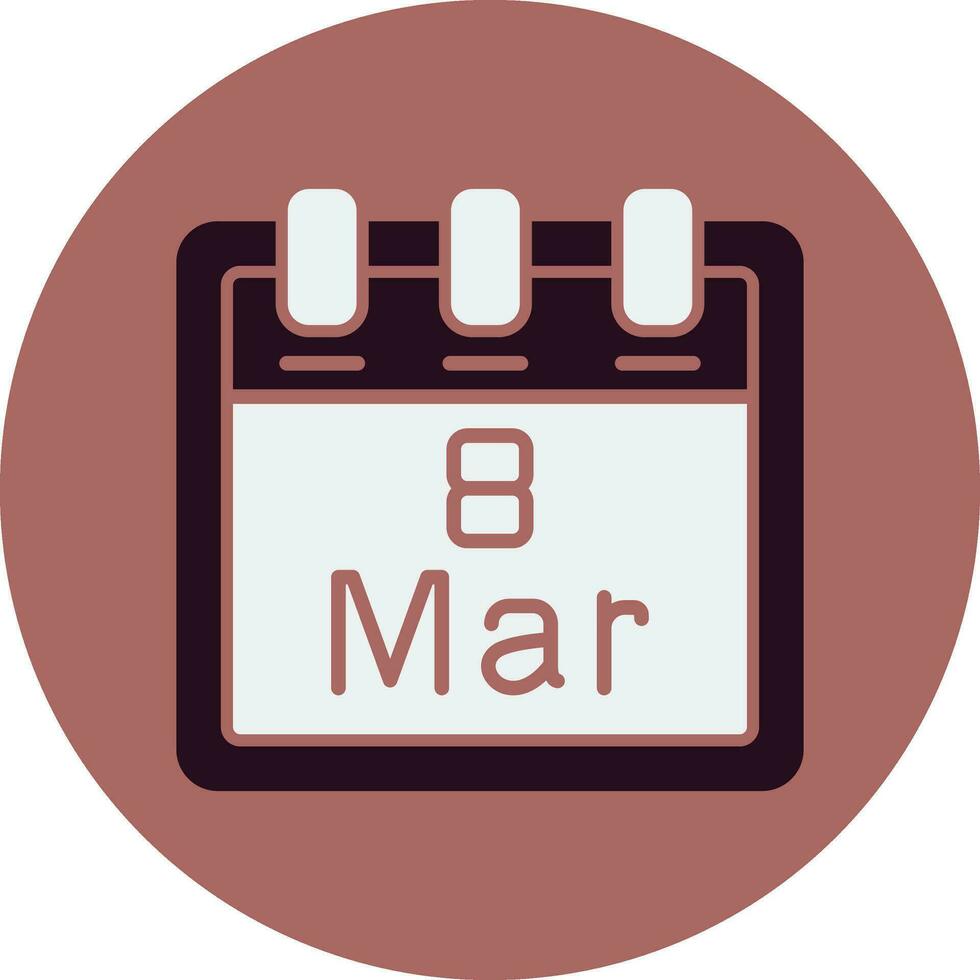 marzo 8 vector icono