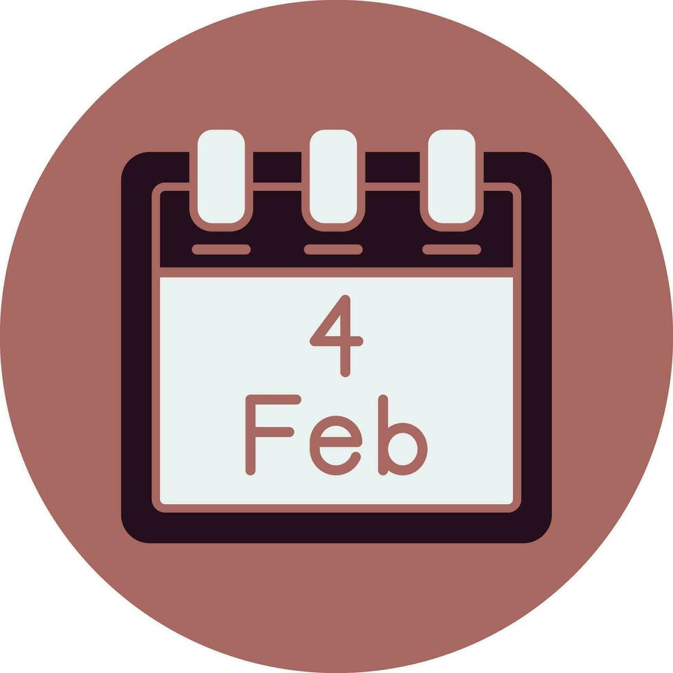 February 4 Vector Icon