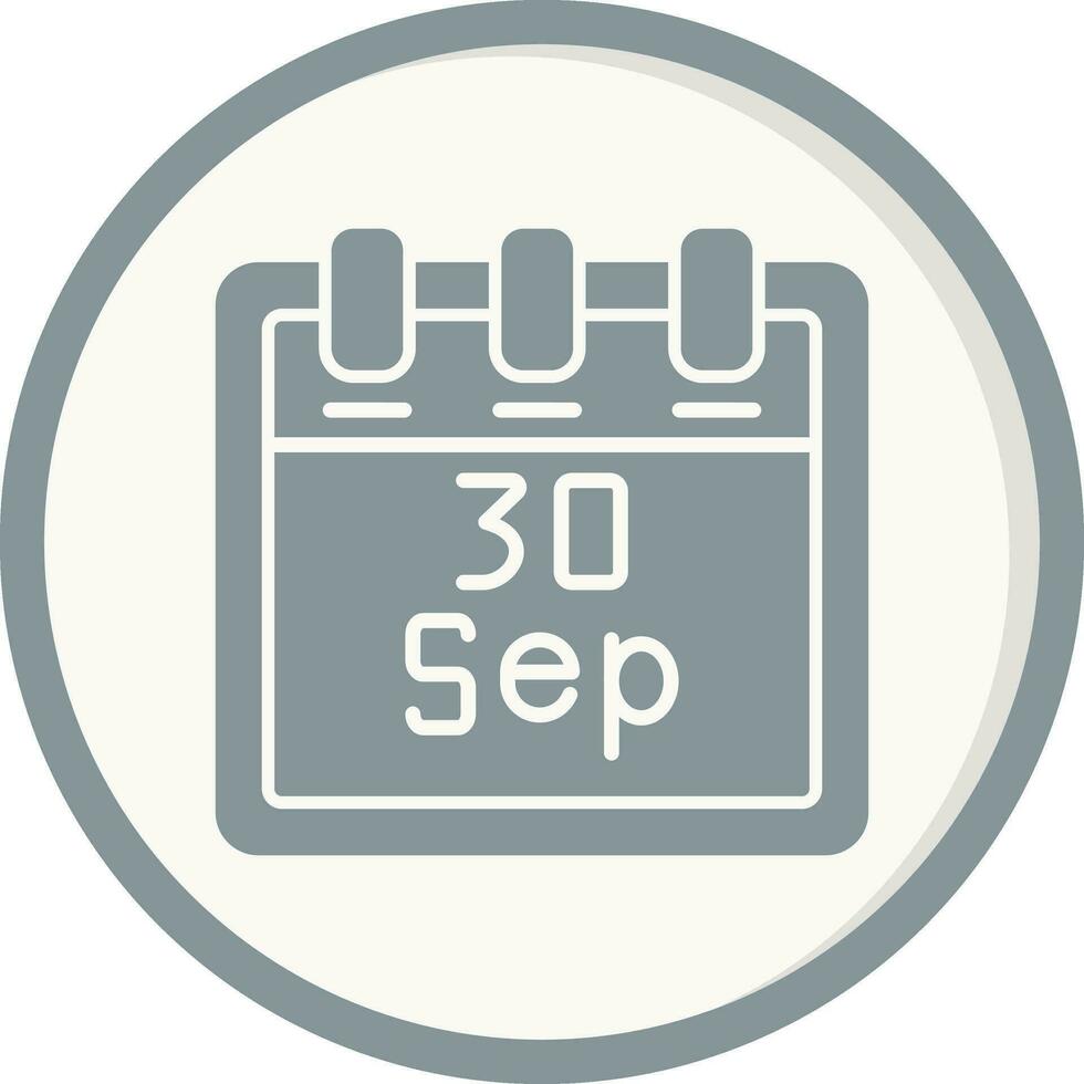 septiembre 30 vector icono