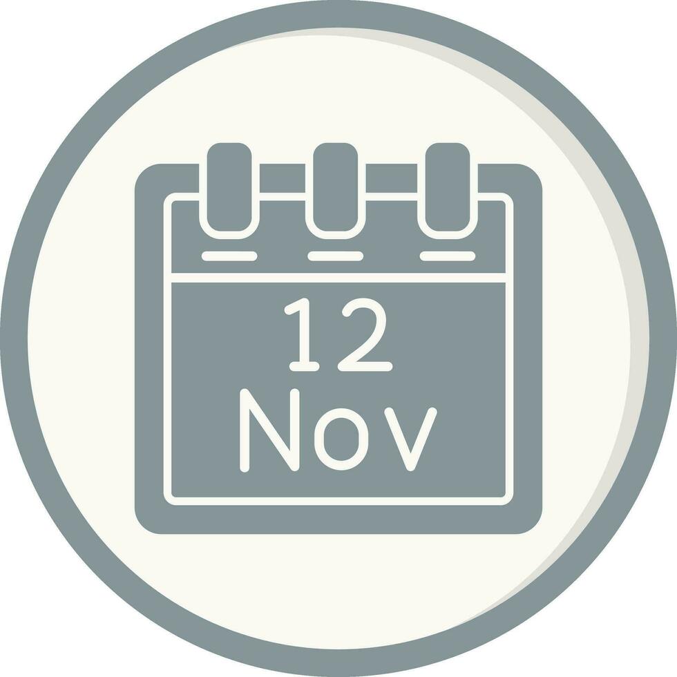 noviembre 12 vector icono