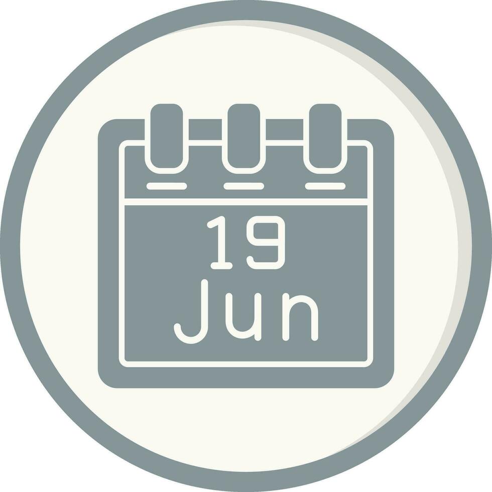 junio 19 vector icono