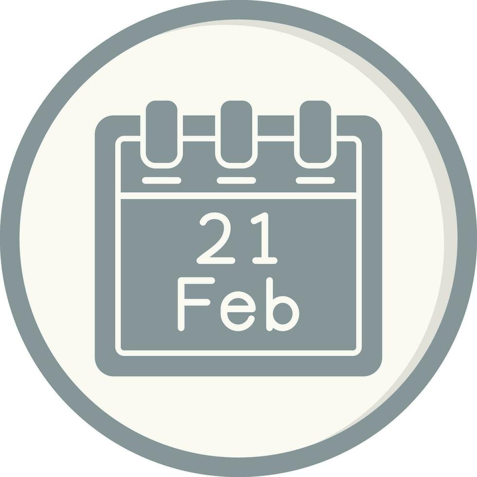 February 21 Vector Icon