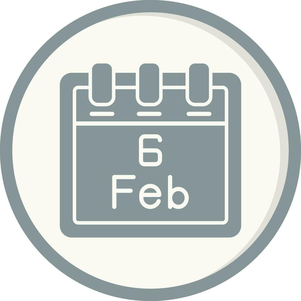 February 6 Vector Icon