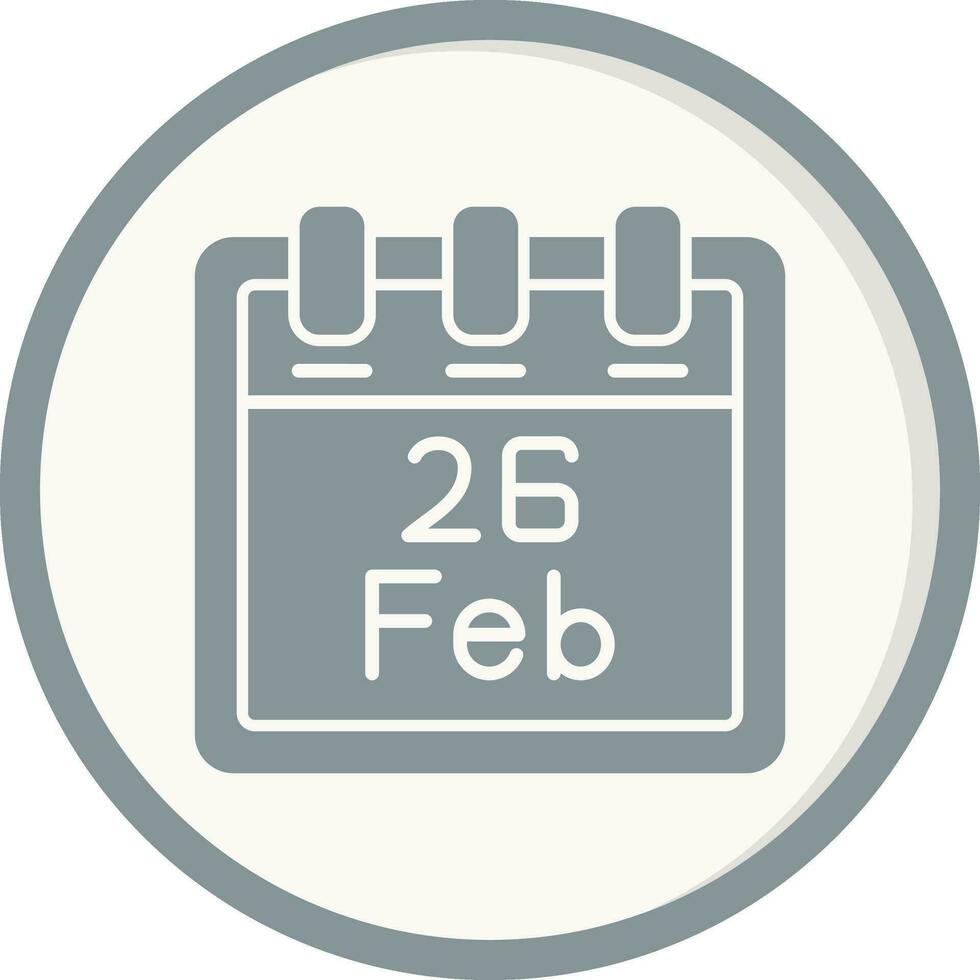 February 26 Vector Icon