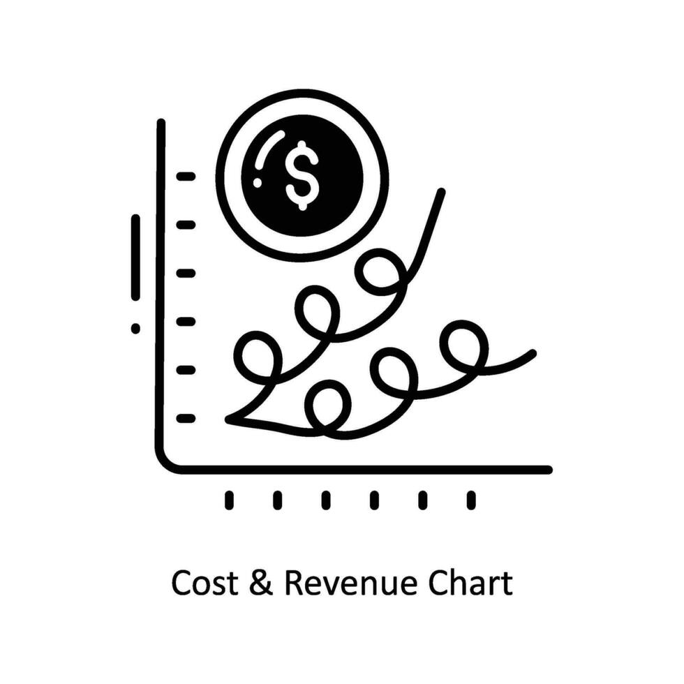 Cost and  Revenue Chart doodle Icon Design illustration. Startup Symbol on White background EPS 10 File vector