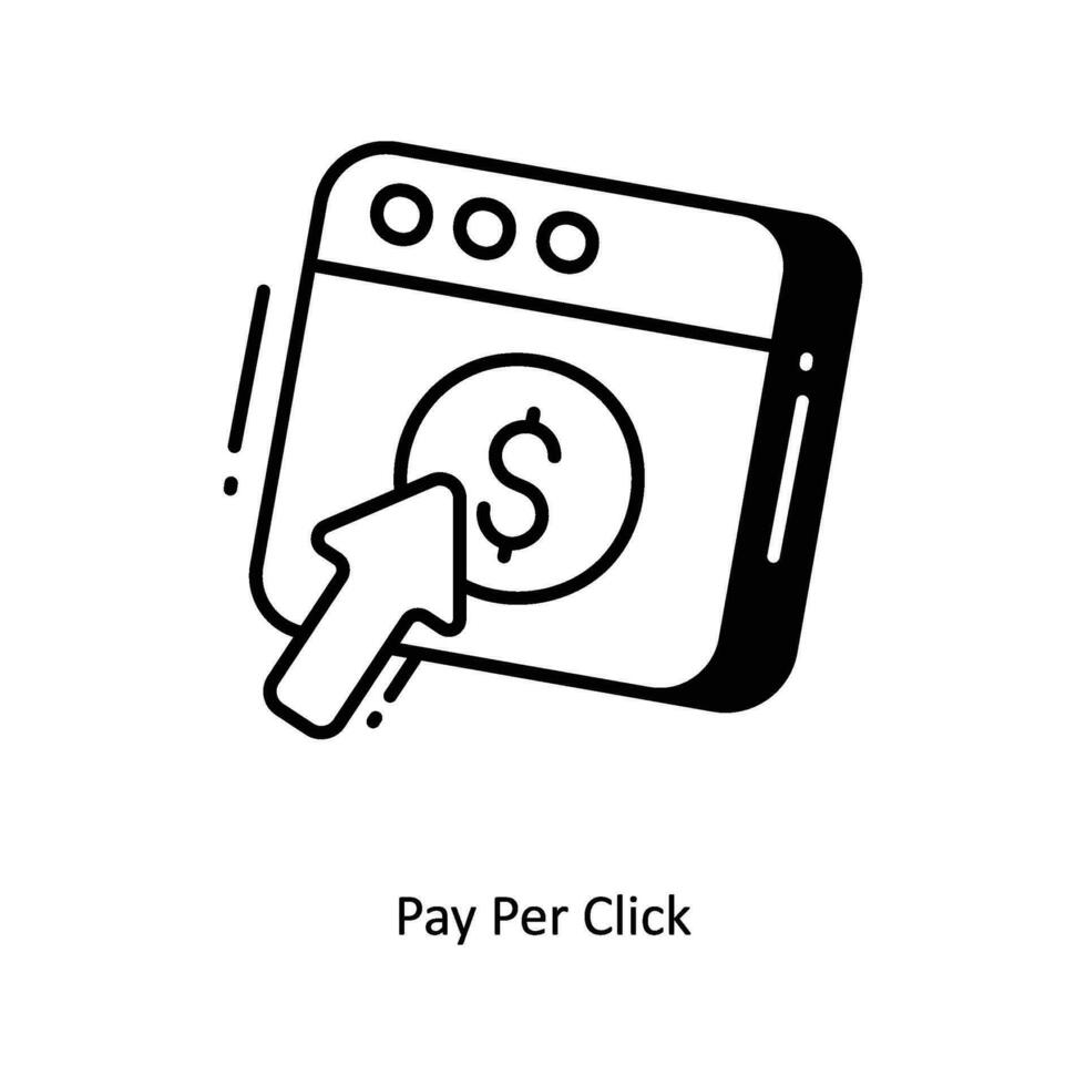 Pay Per Click doodle Icon Design illustration. Startup Symbol on White background EPS 10 File vector