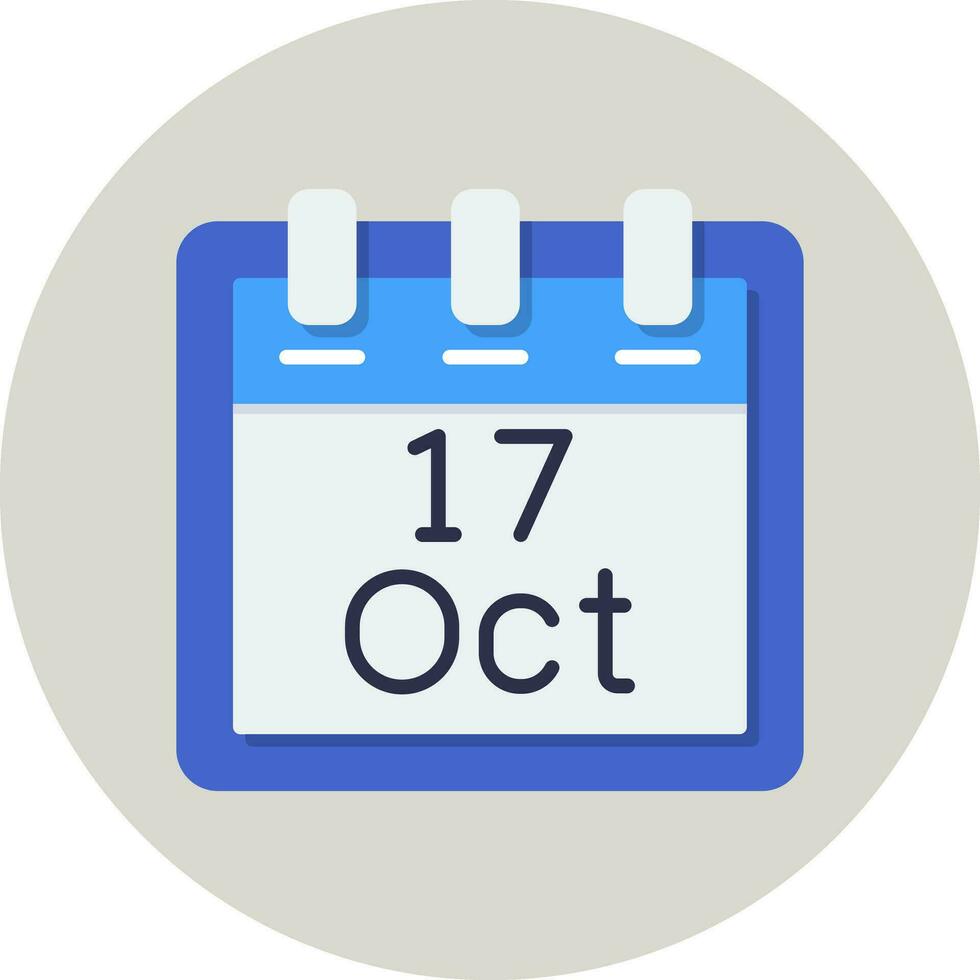 October 17 Vector Icon