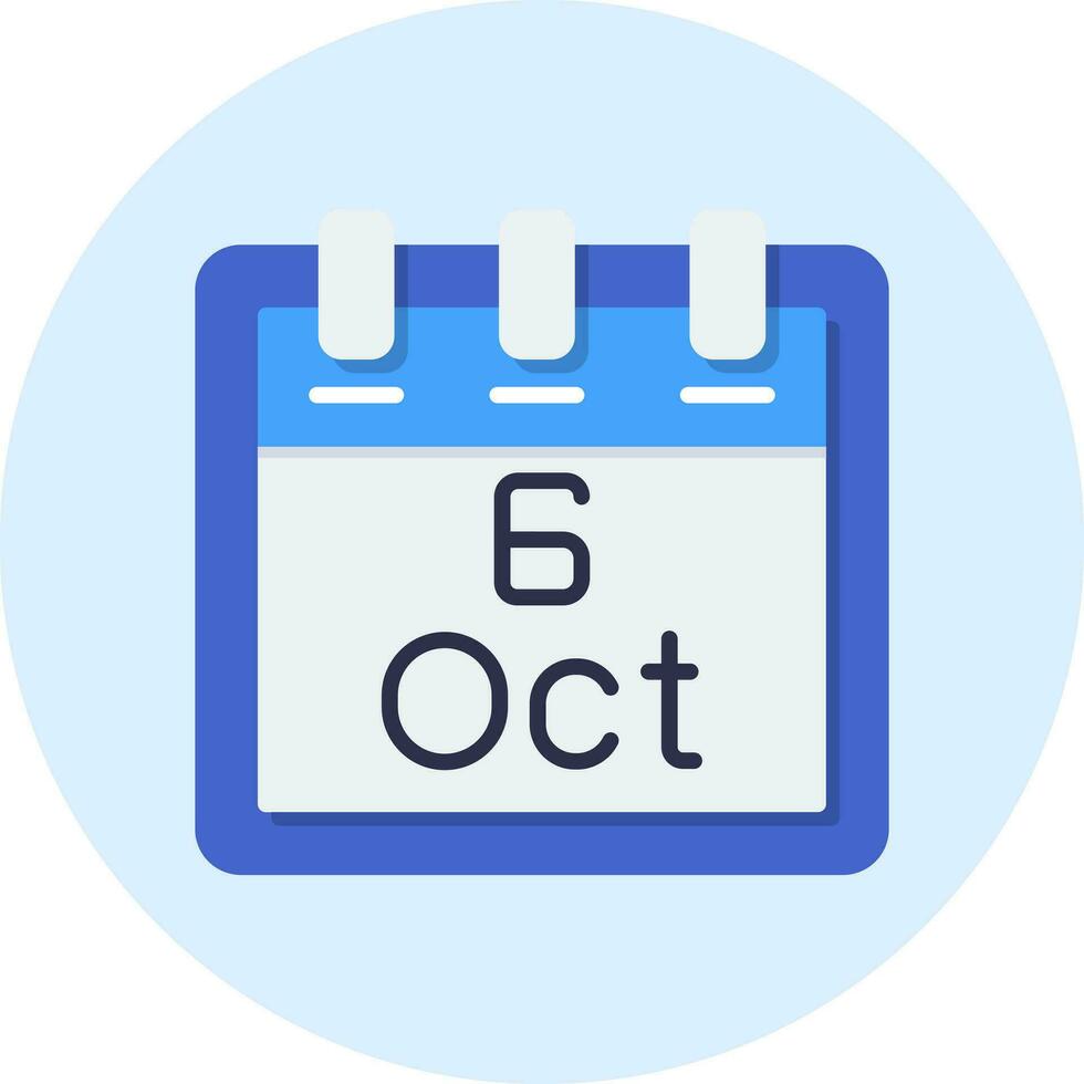 October 6 Vector Icon