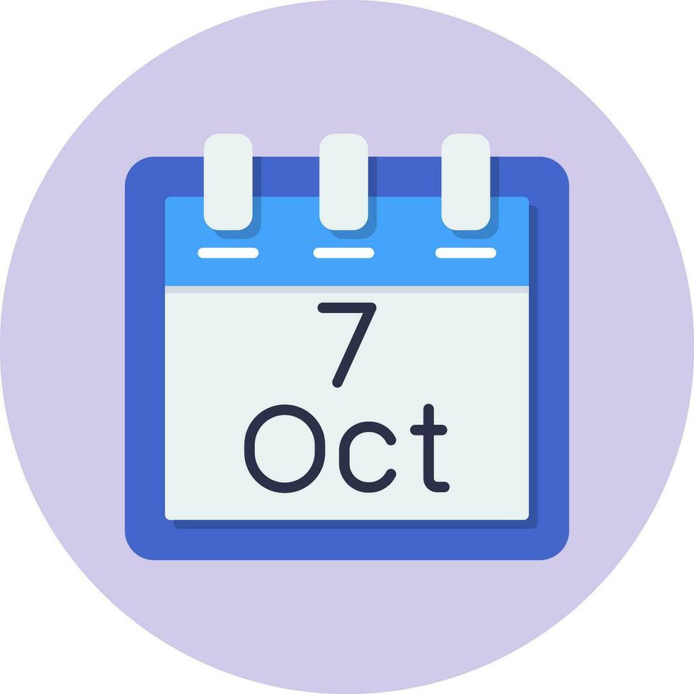 October 7 Vector Icon