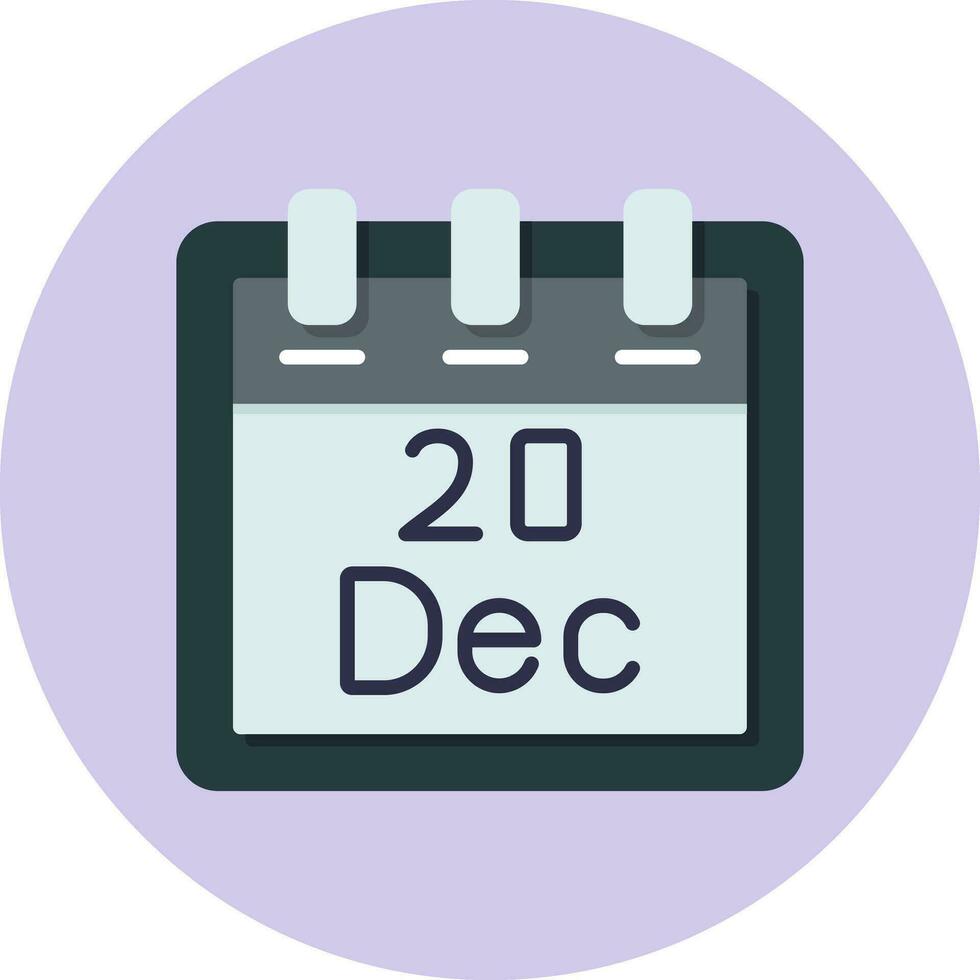 December 20 Vector Icon