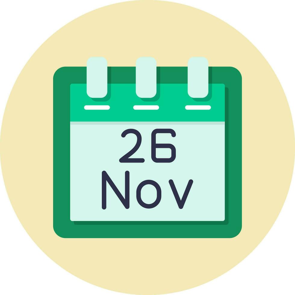 November 26 Vector Icon