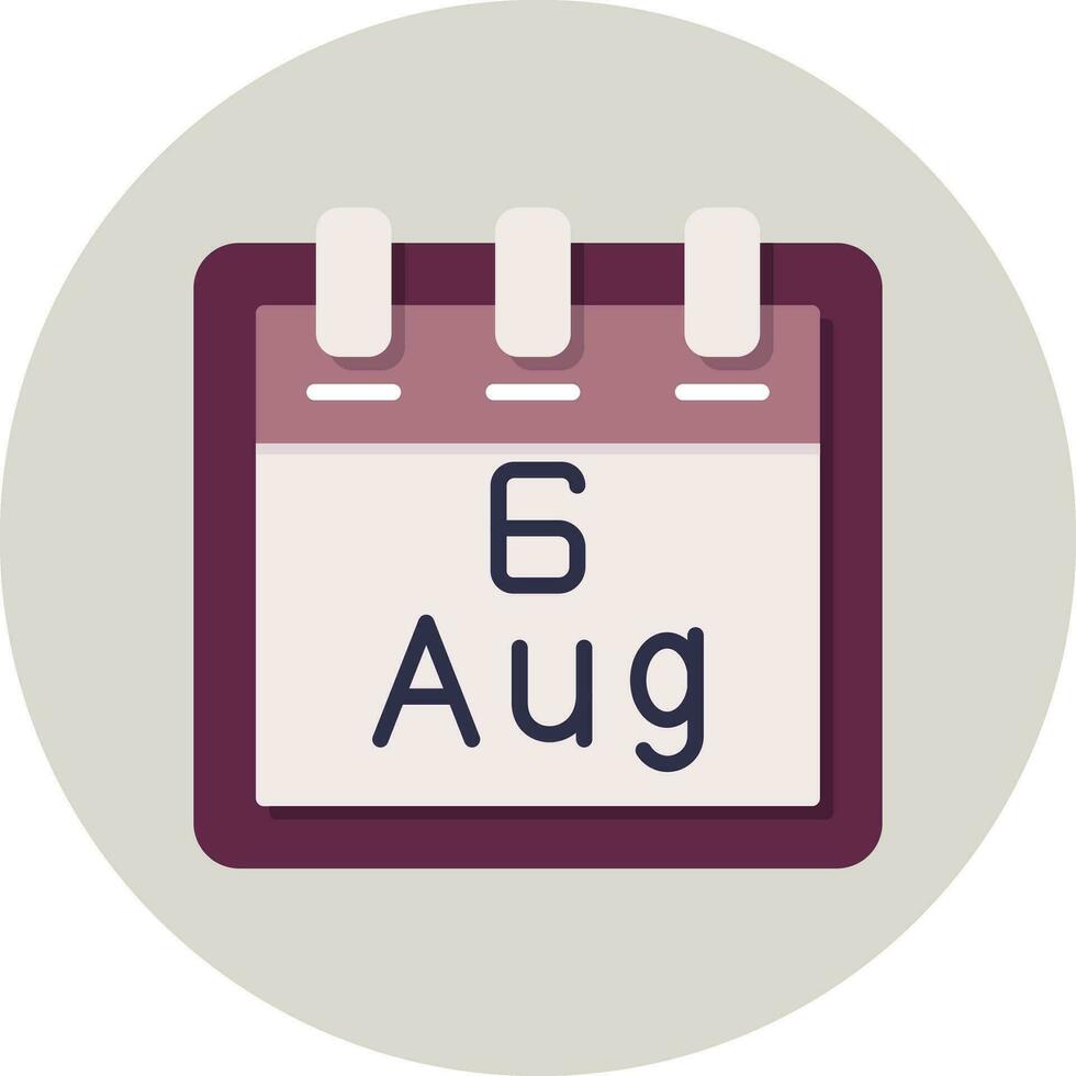 August 6 Vector Icon