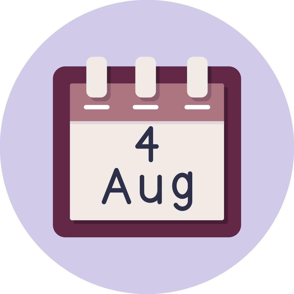 August 4 Vector Icon