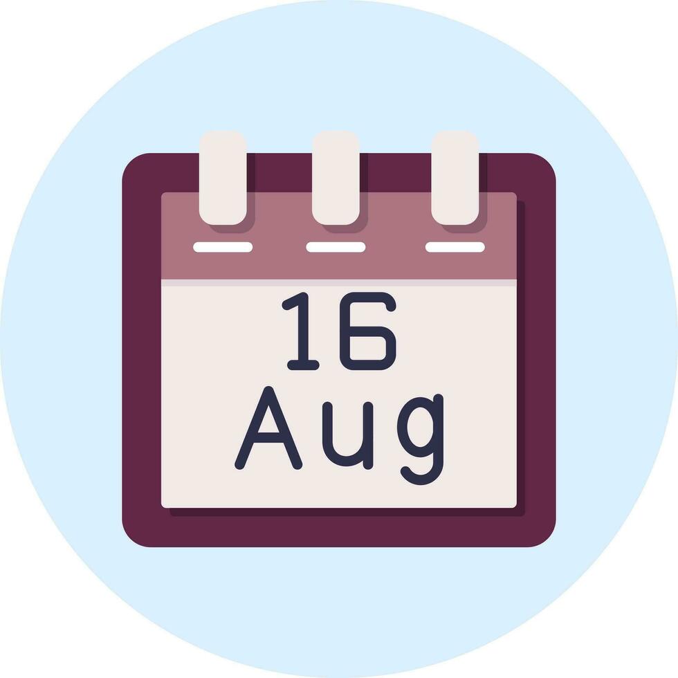 August 16 Vector Icon